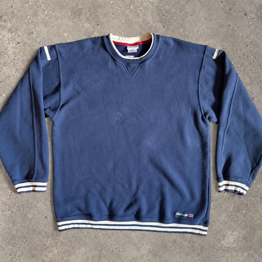 Vintage 90s Reebok Classic Crewneck Sweatshirt Navy Blue XL